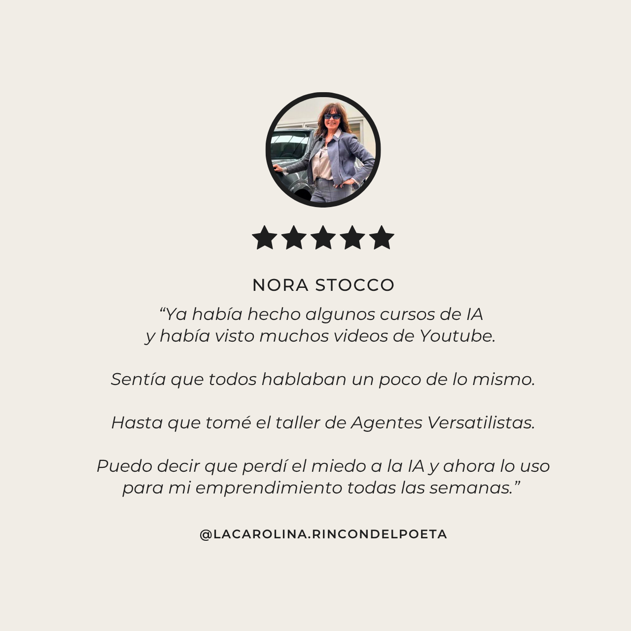 Post de Instagram Testimonio Opinión Cliente Foto Producto Elegante Beige (2)