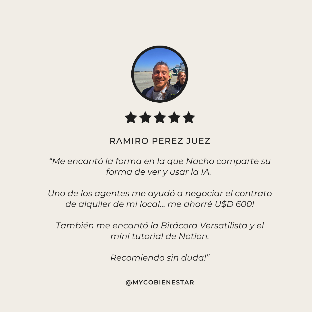 Post de Instagram Testimonio Opinión Cliente Foto Producto Elegante Beige (3)